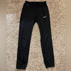 Nike Black Dri-FIT Jogger Pants with White Swoosh